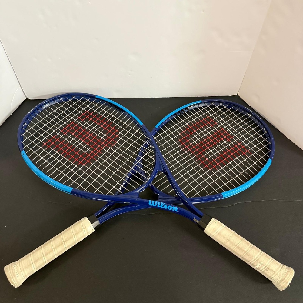 Set of 2 Wilson Ultra Power XL 112 Tennis Rackets Blue 4 3/8 Grip